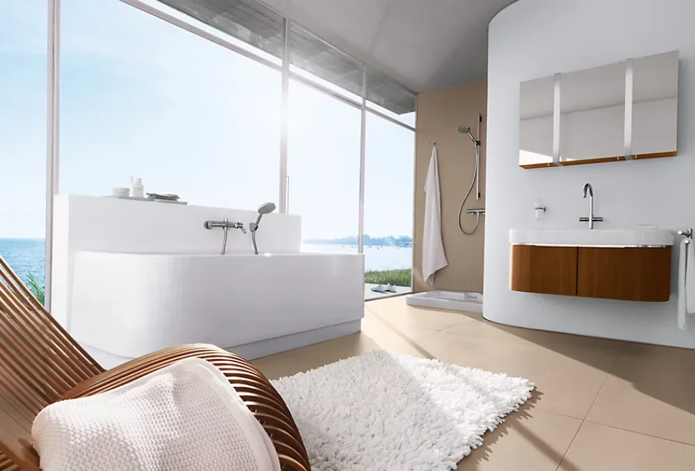 Pommeau De Douche, Flexible Et Barre De Douche|Hansgrohe Support douchette mural chromé Porter'S