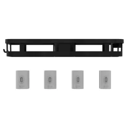 GoodHome Support douchette/étagère pour barre de douche, noir,