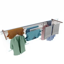 Etendoir À Linge|Foxydry Support linge pliable 2 positions corten 202x63x8 cm Duo