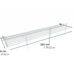 Foxydry Support linge rabattable 2 sens blanc 202x63x8 cm Duo