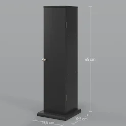Homcom Support papier toilette - porte-papier toilette - armoire pour papier toilette - 3 niveaux + sortie papier MDF noir