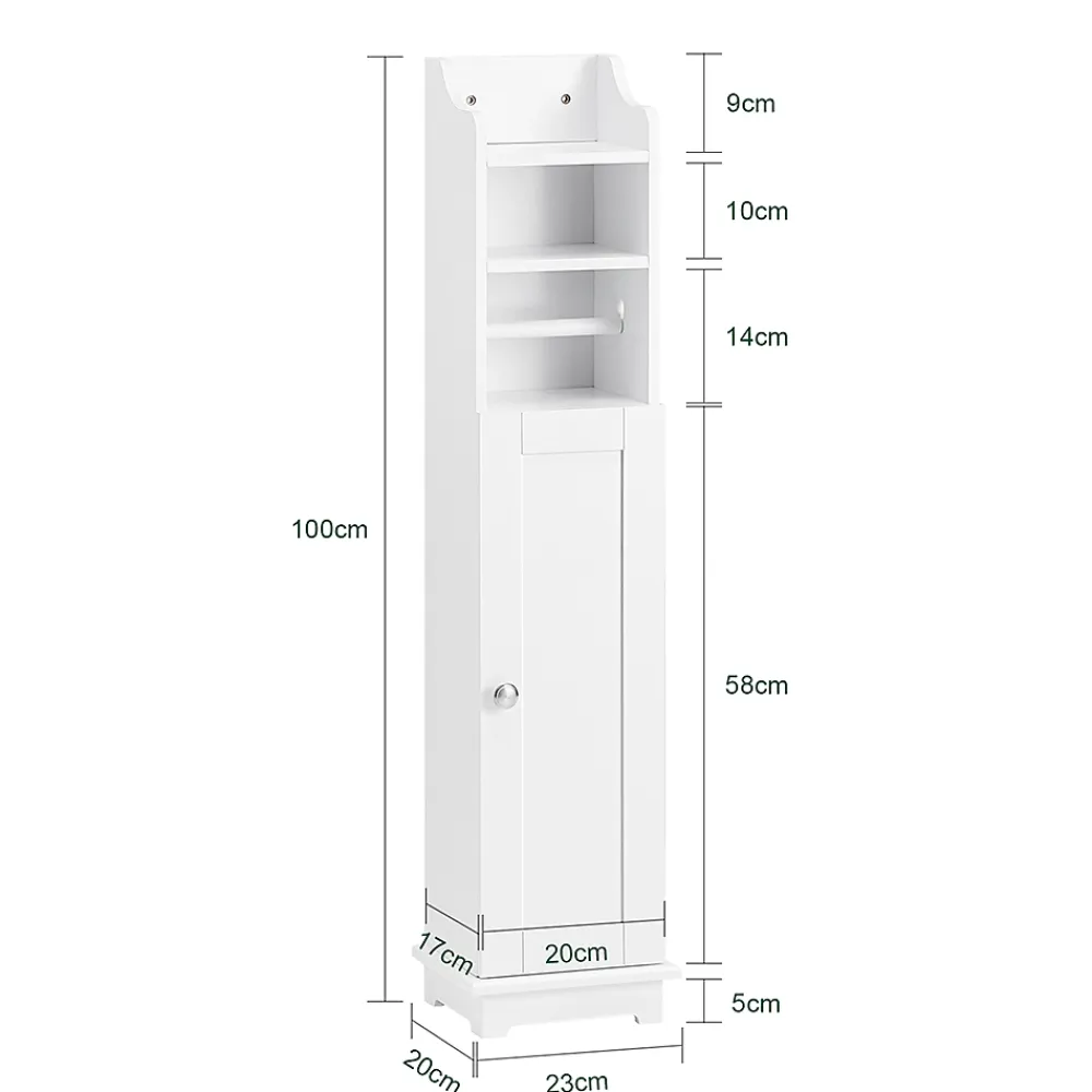 Sobuy Support Papier Toilette Armoir Toilettes FRG177-W,