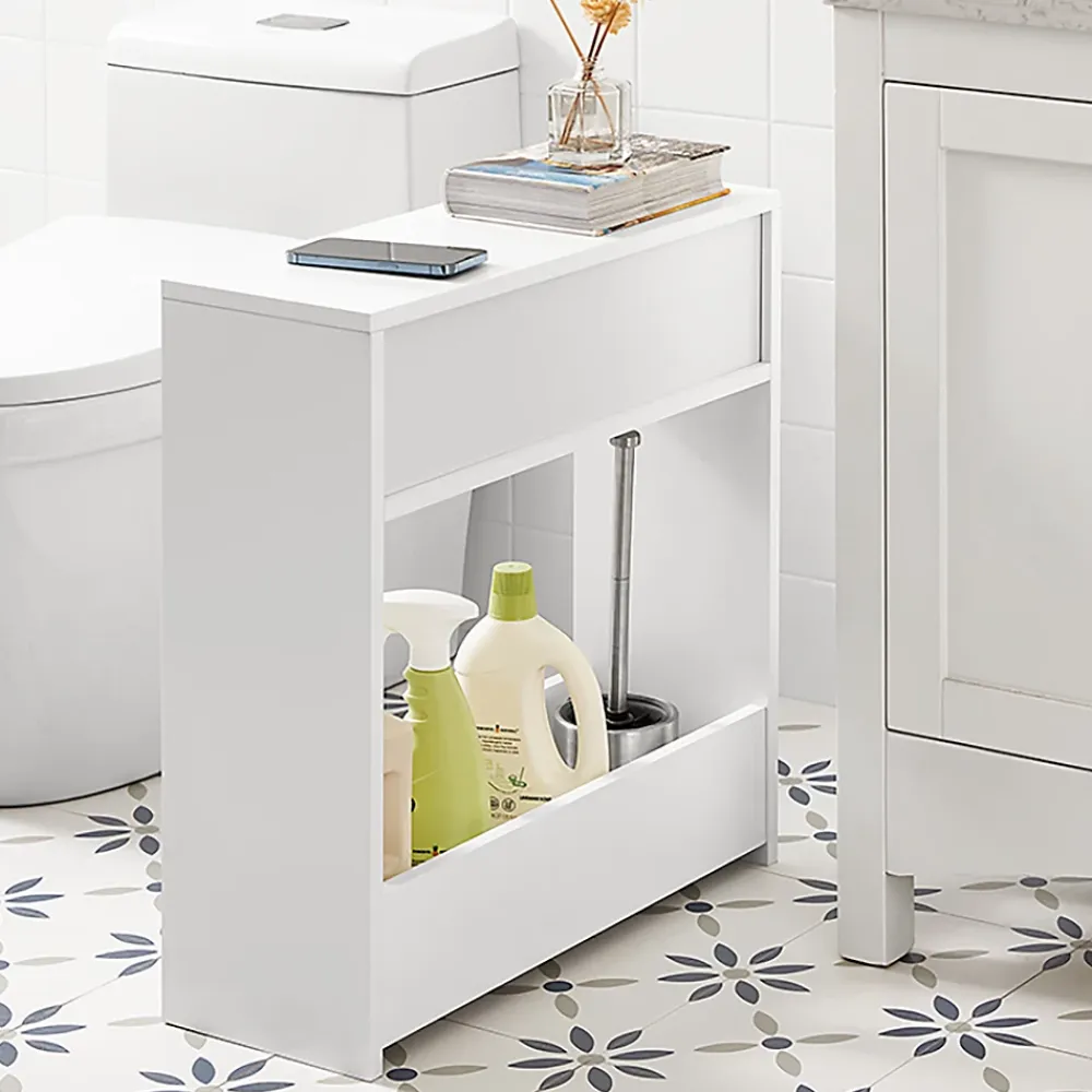 Meuble De Salle De Bains Faible Profondeur|Sobuy Support Papier Toilette, Armoire Toilettes WC, BZR48-W,