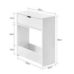 Meuble De Salle De Bains Faible Profondeur|Sobuy Support Papier Toilette, Armoire Toilettes WC, BZR48-W,