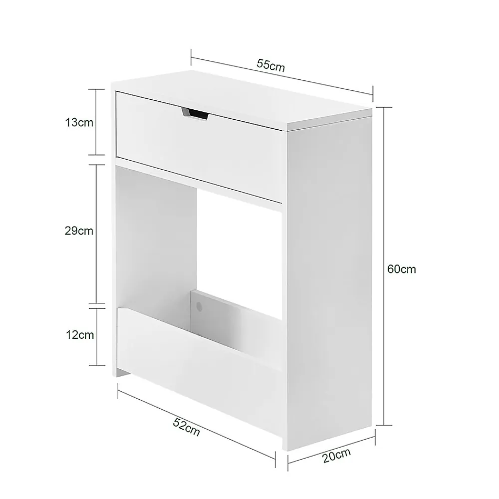 Meuble De Salle De Bains Faible Profondeur|Sobuy Support Papier Toilette, Armoire Toilettes WC, BZR48-W,