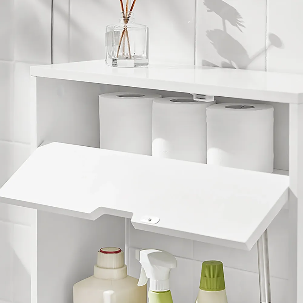 Meuble De Salle De Bains Faible Profondeur|Sobuy Support Papier Toilette, Armoire Toilettes WC, BZR48-W,