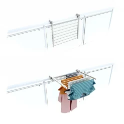 Foxydry Support pliable balcon blanc rabattable 62x63x8 cm Duo