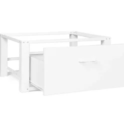Armoire De Salle De Bains|IDMarket Support pour machine à laver 63 x 54 cm socle réhausseur en métal avec tiroir