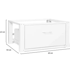 Armoire De Salle De Bains|IDMarket Support pour machine à laver 63 x 54 cm socle réhausseur en métal avec tiroir