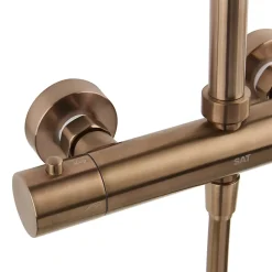 Swiss Aqua Technologies Aurum colonne de douche avec mitigeur thermostatique + douchette 2 jets + douche de tête, or rose brossé