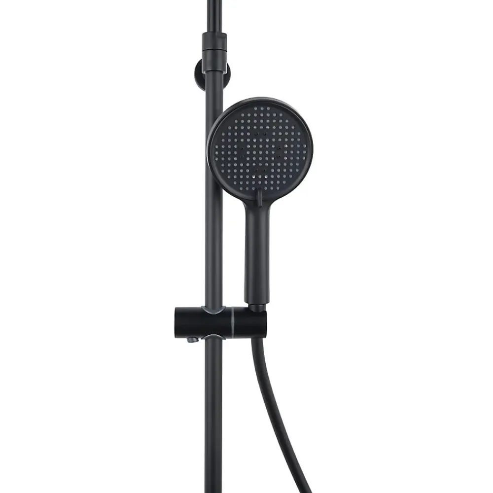 Swiss Aqua Technologies Aurum colonne de douche avec mitigeur thermostatique + douchette 3 jets + douche de tête, noir mat