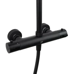 Swiss Aqua Technologies Aurum colonne de douche avec mitigeur thermostatique + douchette 3 jets + douche de tête, noir mat