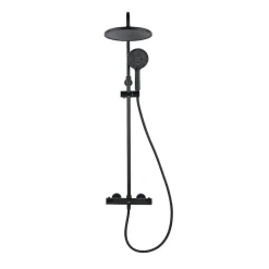 Swiss Aqua Technologies Aurum colonne de douche avec mitigeur thermostatique + douchette 3 jets + douche de tête, noir mat