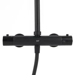 Swiss Aqua Technologies Aurum colonne de douche avec mitigeur thermostatique + douchette 3 jets + douche de tête, noir mat