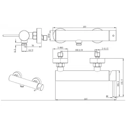 Swiss Aqua Technologies Aurum mitigeur de douche mural 150 mm à levier sans set de douche, or (SATBAUR268BG)