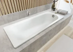 Swiss Aqua Technologies By Kaldewei Vivien 170 x 70 cm Baignoire droite en acier émaillé, sans pieds, blanc (SATVIVI170)
