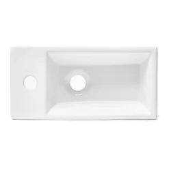Swiss Aqua Technologies Brevis Lave-mains suspendu avec trou pour robinetterie à gauche, 40,5x20,5x10,5cm (SATBRE4020SL)