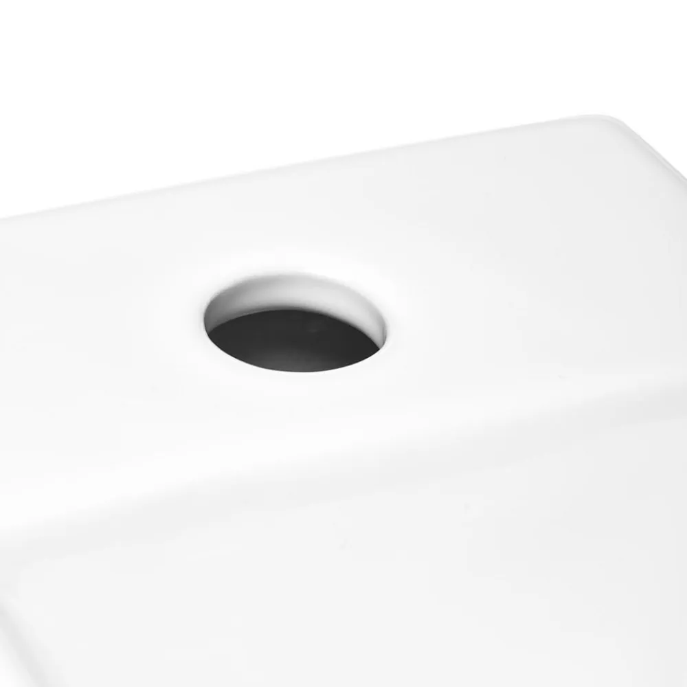 Swiss Aqua Technologies Brevis Lave-mains suspendu avec trou pour robinetterie à gauche, 40,5x20,5x10,5cm (SATBRE4020SL)