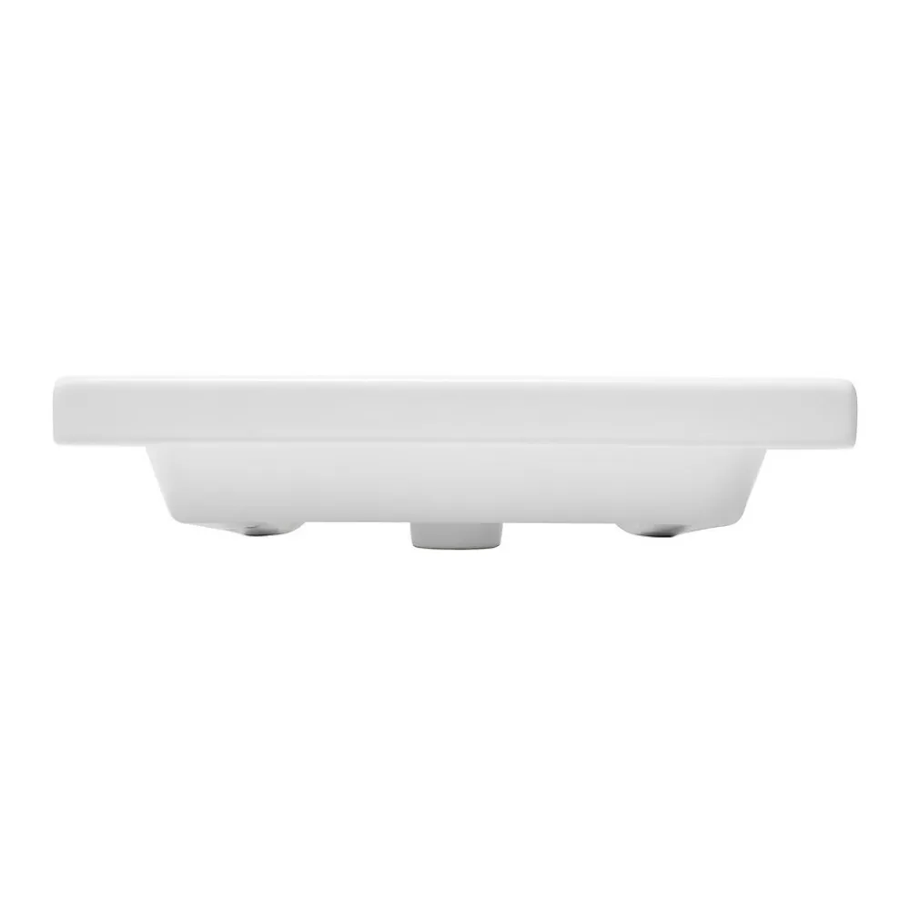 Swiss Aqua Technologies Brevis Lavabo suspendu avec trou pour robinetterie au milieu, 60x45x14cm (SATBRE6045S)
