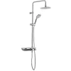 Colonne De Douche Hydromassante|Swiss Aqua Technologies Colonne douche, Douchette 3 jets, mitigeur thermostatique, Barre réglable en hauteur, Chrome/Blanc