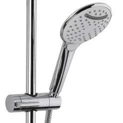Colonne De Douche Hydromassante|Swiss Aqua Technologies Colonne douche, Douchette 3 jets, mitigeur thermostatique, Barre réglable en hauteur, Chrome/Blanc