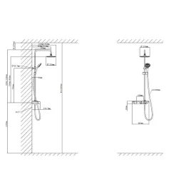 Colonne De Douche Hydromassante|Swiss Aqua Technologies Colonne douche, Douchette 3 jets, mitigeur thermostatique, Barre réglable en hauteur, Chrome/Blanc