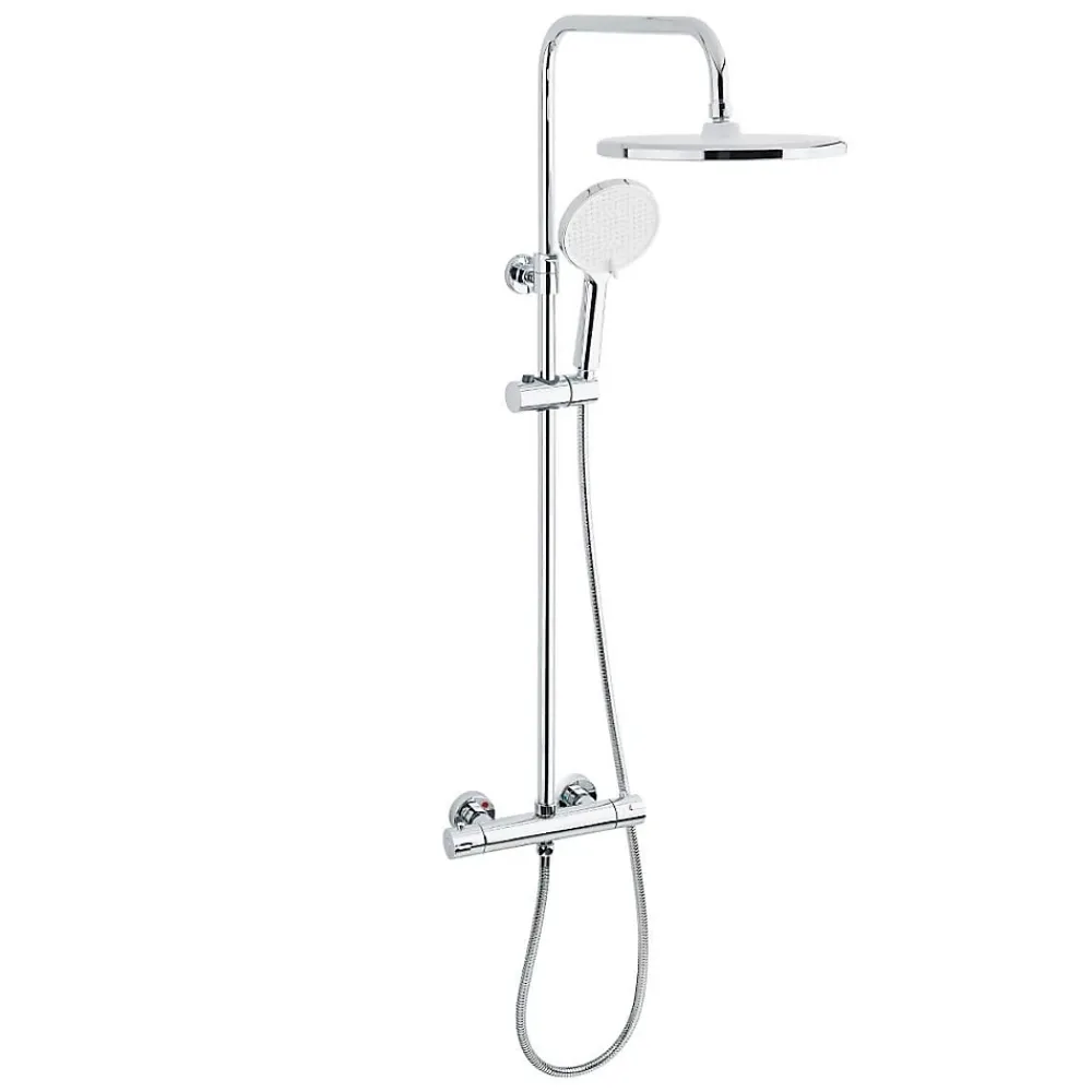 Colonne De Douche Hydromassante|Swiss Aqua Technologies Colonne de douche XXL 250 avec mitigeur thermostatique, Douchette 3 jets, chrome (SATSSTKE)