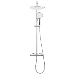 Colonne De Douche Hydromassante|Swiss Aqua Technologies Colonne de douche XXL 250 avec mitigeur thermostatique, Douchette 3 jets, chrome (SATSSTKE)