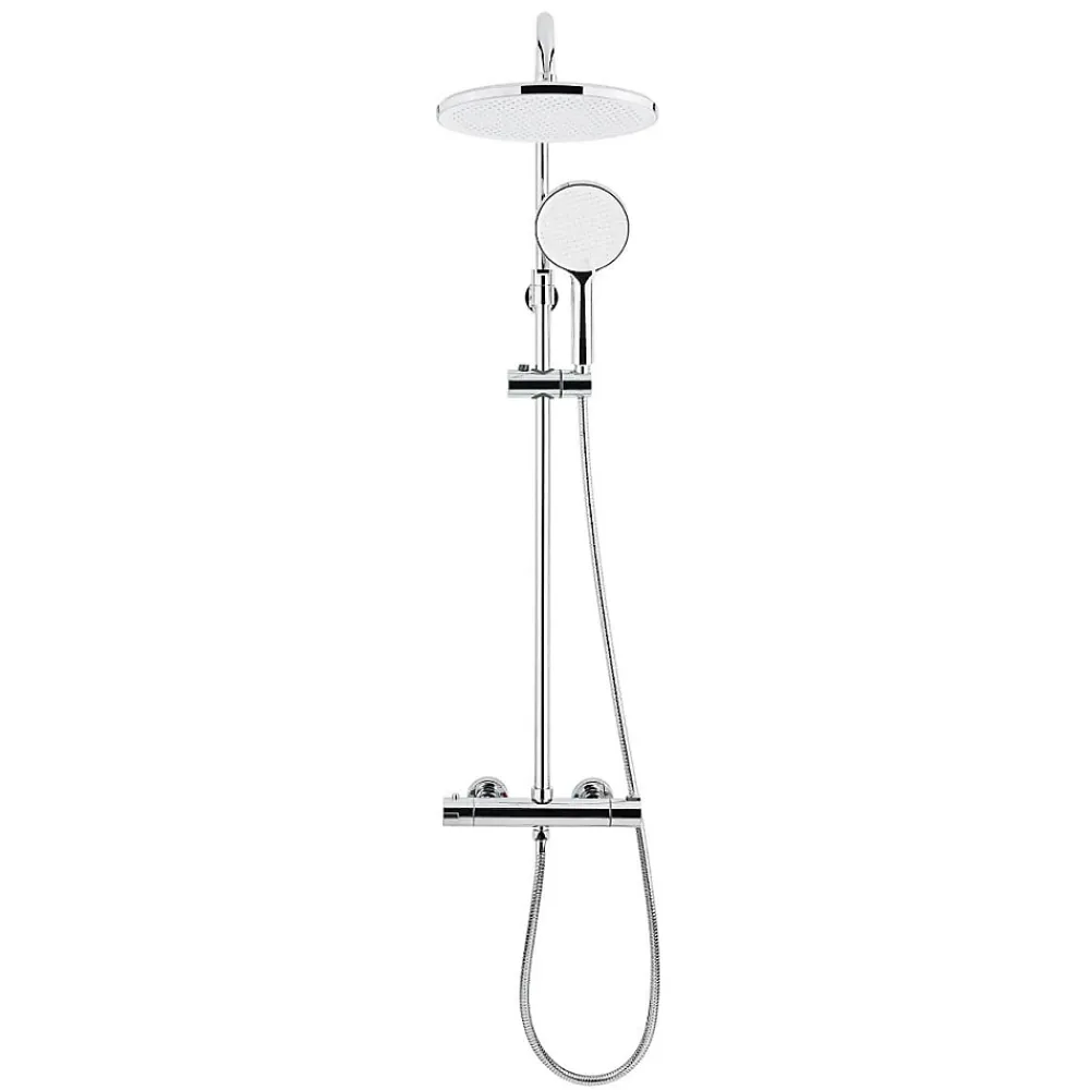 Colonne De Douche Hydromassante|Swiss Aqua Technologies Colonne de douche XXL 250 avec mitigeur thermostatique, Douchette 3 jets, chrome (SATSSTKE)