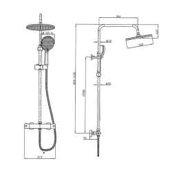 Colonne De Douche Hydromassante|Swiss Aqua Technologies Colonne de douche XXL 250 avec mitigeur thermostatique, Douchette 3 jets, chrome (SATSSTKE)