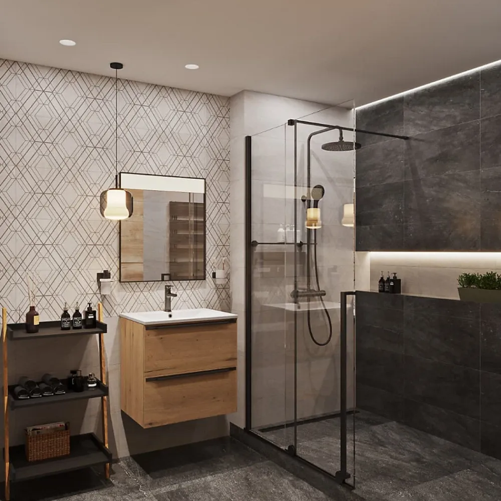 Colonne De Douche Hydromassante|Swiss Aqua Technologies Colonne de douche avec mitigeur thermostatique + Douche de tête 240 mm + Douchette 2 jets, Noir