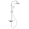 Colonne De Douche Hydromassante|Swiss Aqua Technologies Colonne de douche avec mitigeur thermostatique et tête de douche XXL 255mm, Chrome (SATSSTPBCH)
