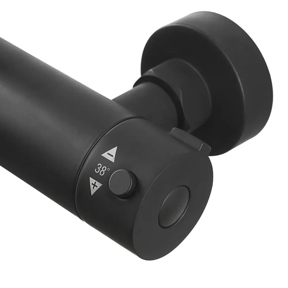 Colonne De Douche Thermostatique|Hansgrohe Swiss Aqua Technologies Colonne de douche XXL 250 avec mitigeur thermostatique, Douchette 3 jets, noir mat (SATSSTKEC)