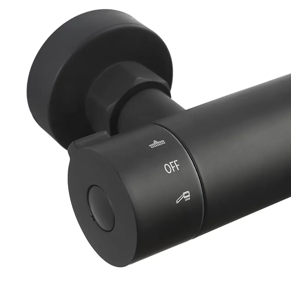Colonne De Douche Thermostatique|Hansgrohe Swiss Aqua Technologies Colonne de douche XXL 250 avec mitigeur thermostatique, Douchette 3 jets, noir mat (SATSSTKEC)