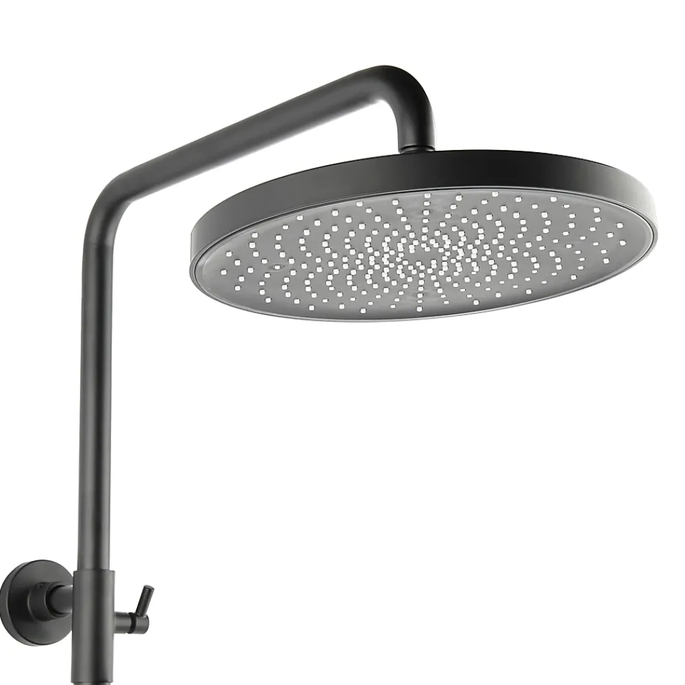 Colonne De Douche Thermostatique|Hansgrohe Swiss Aqua Technologies Colonne de douche XXL 250 avec mitigeur thermostatique, Douchette 3 jets, noir mat (SATSSTKEC)