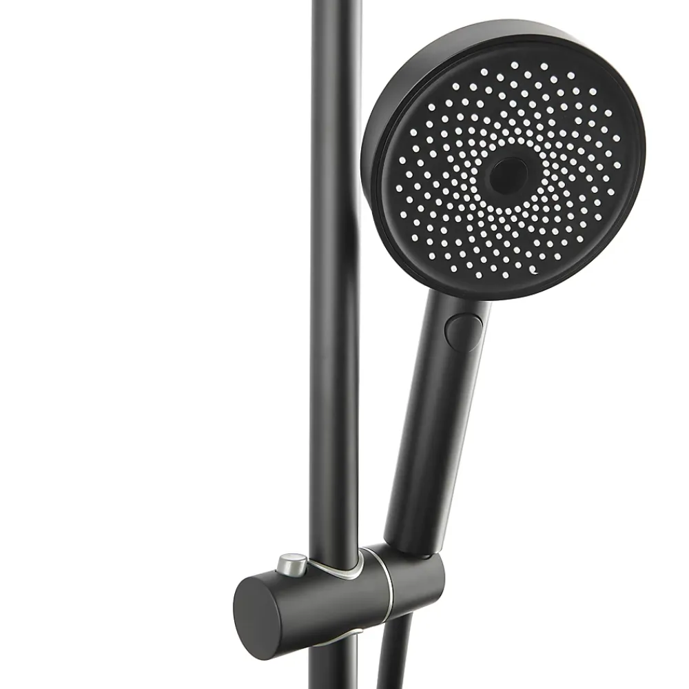 Colonne De Douche Thermostatique|Hansgrohe Swiss Aqua Technologies Colonne de douche XXL 250 avec mitigeur thermostatique, Douchette 3 jets, noir mat (SATSSTKEC)