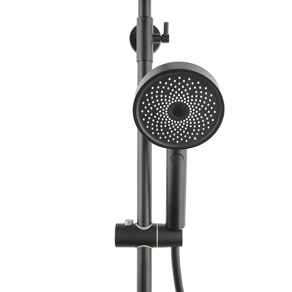 Colonne De Douche Thermostatique|Hansgrohe Swiss Aqua Technologies Colonne de douche XXL 250 avec mitigeur thermostatique, Douchette 3 jets, noir mat (SATSSTKEC)