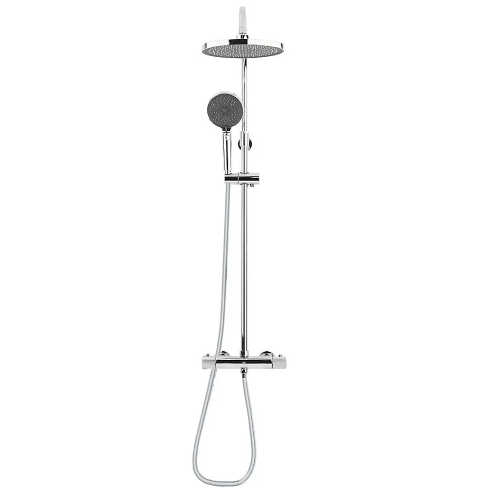 Colonne De Douche Hydromassante|Swiss Aqua Technologies Colonne de douche XXL 240 avec mitigeur thermostatique, Douchette 3 jets, Chrome (SATSSTK)