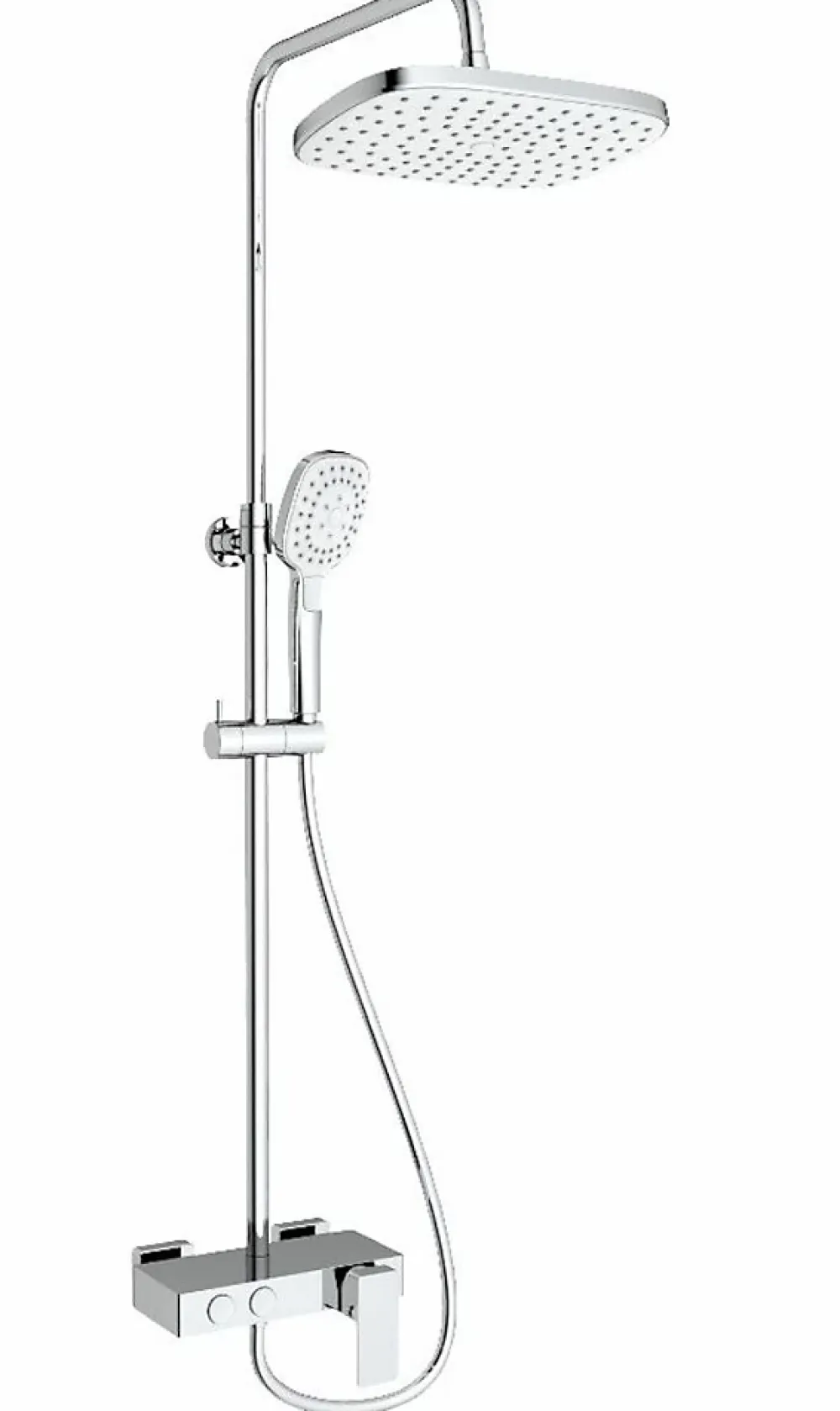 Colonne De Douche Mécanique|Swiss Aqua Technologies Colonne de douche avec mitigeur mécanique blanc / chrome et tête de douche XXL de 288mm (SATSSPHP)