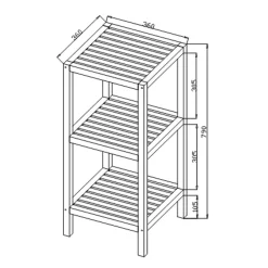 Swiss Aqua Technologies Etagère sur pied Naturel Home 36x79x36 cm, bois (HOMEREG3)