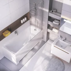 Swiss Aqua Technologies Fusion 170 x 70 cm Baignoire droite en acrylique, sans pieds, blanc (SIKOVR170)
