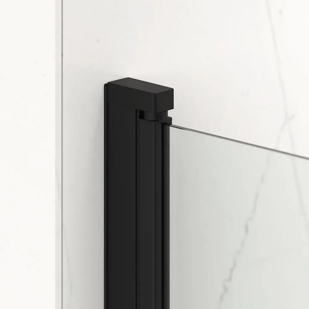 Paroi De Douche|Swiss Aqua Technologies Fusion ensemble porte pivotante /paroi 100x80cm anticalcaire avec profilés noir mat (SATFUD100S80C)