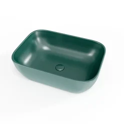 Swiss Aqua Technologies Infinitio Vasque à poser 45,5 x 32,5 x 13,5 cm, sans trop-plein, Vert foncé mat (SATINF4532DGEM)