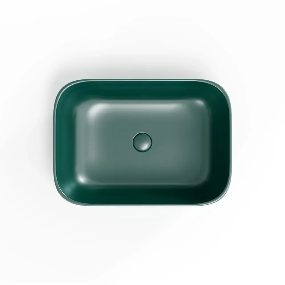 Swiss Aqua Technologies Infinitio Vasque à poser 45,5 x 32,5 x 13,5 cm, sans trop-plein, Vert foncé mat (SATINF4532DGEM)