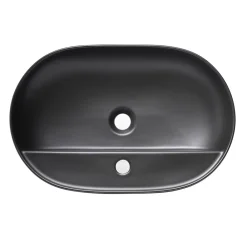 Swiss Aqua Technologies Infinitio Vasque à poser 60x40 cm, sans trop-plein, avec trou pour robinetterie, Noir mat (SATINF6040BKM)