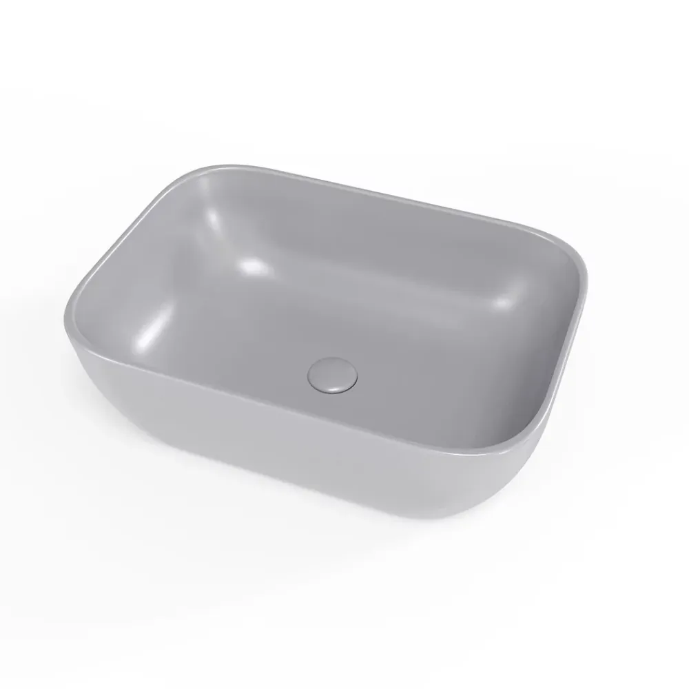 Vasque À Poser|Swiss Aqua Technologies Infinitio Vasque à poser 45,5 x 32,5 x 13,5 cm, sans trop-plein, Gris mat (SATINF4532LGRM)