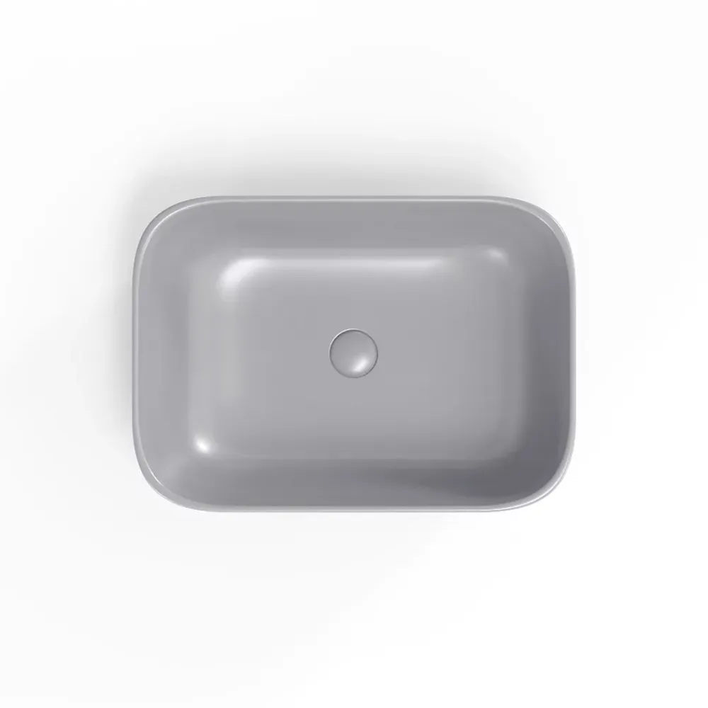 Vasque À Poser|Swiss Aqua Technologies Infinitio Vasque à poser 45,5 x 32,5 x 13,5 cm, sans trop-plein, Gris mat (SATINF4532LGRM)