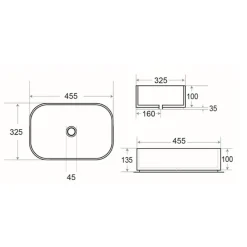 Vasque À Poser|Swiss Aqua Technologies Infinitio Vasque à poser 45,5 x 32,5 x 13,5 cm, sans trop-plein, Gris mat (SATINF4532LGRM)