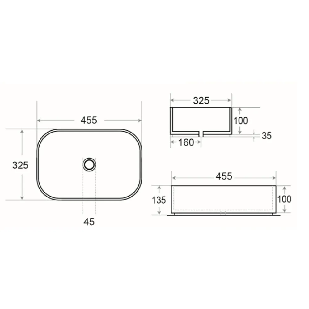 Vasque À Poser|Swiss Aqua Technologies Infinitio Vasque à poser 45,5 x 32,5 x 13,5 cm, sans trop-plein, Gris mat (SATINF4532LGRM)
