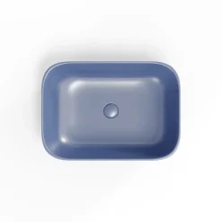Vasque À Poser|Swiss Aqua Technologies Infinitio Vasque à poser 45,5 x 32,5 x 13,5 cm, sans trop-plein, Bleu foncé mat (SATINF4532DBLM)